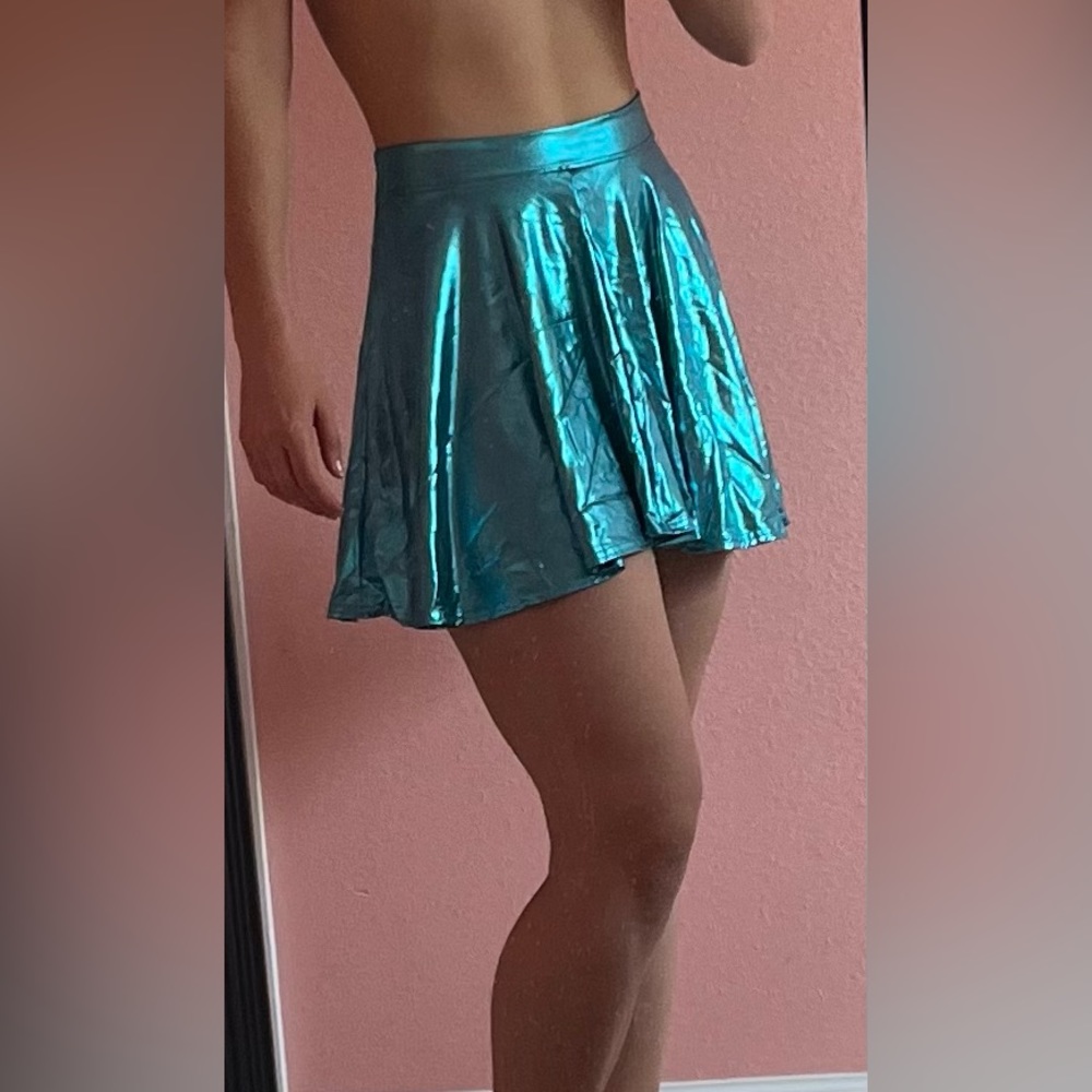 Blue Turquoise Metallic skirt